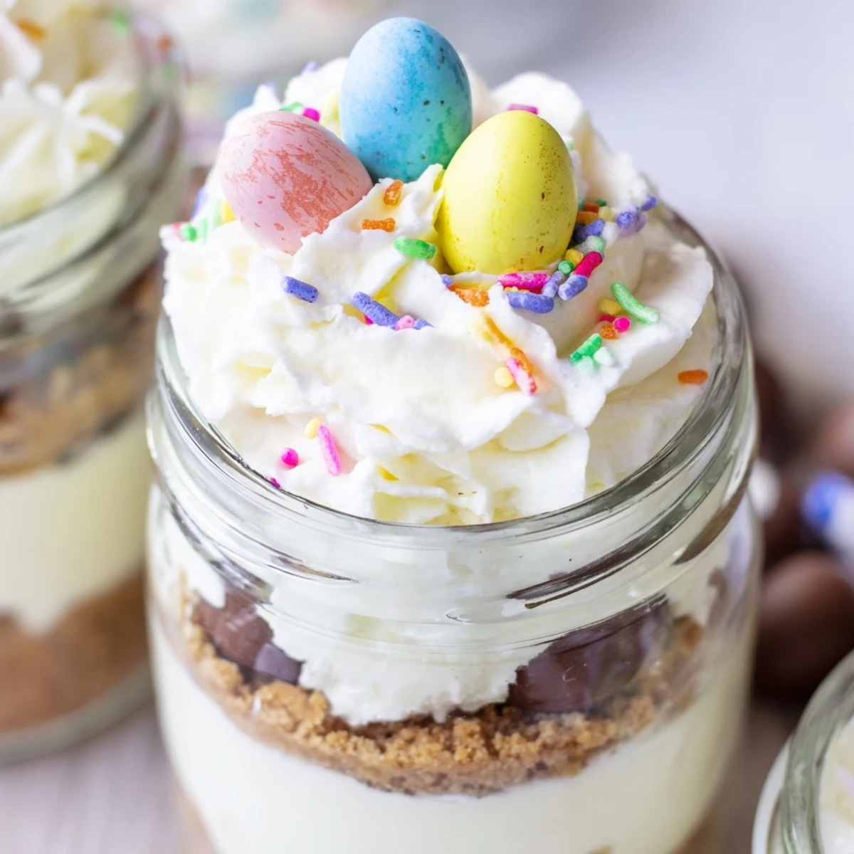 Easter Egg Cheesecake Jars