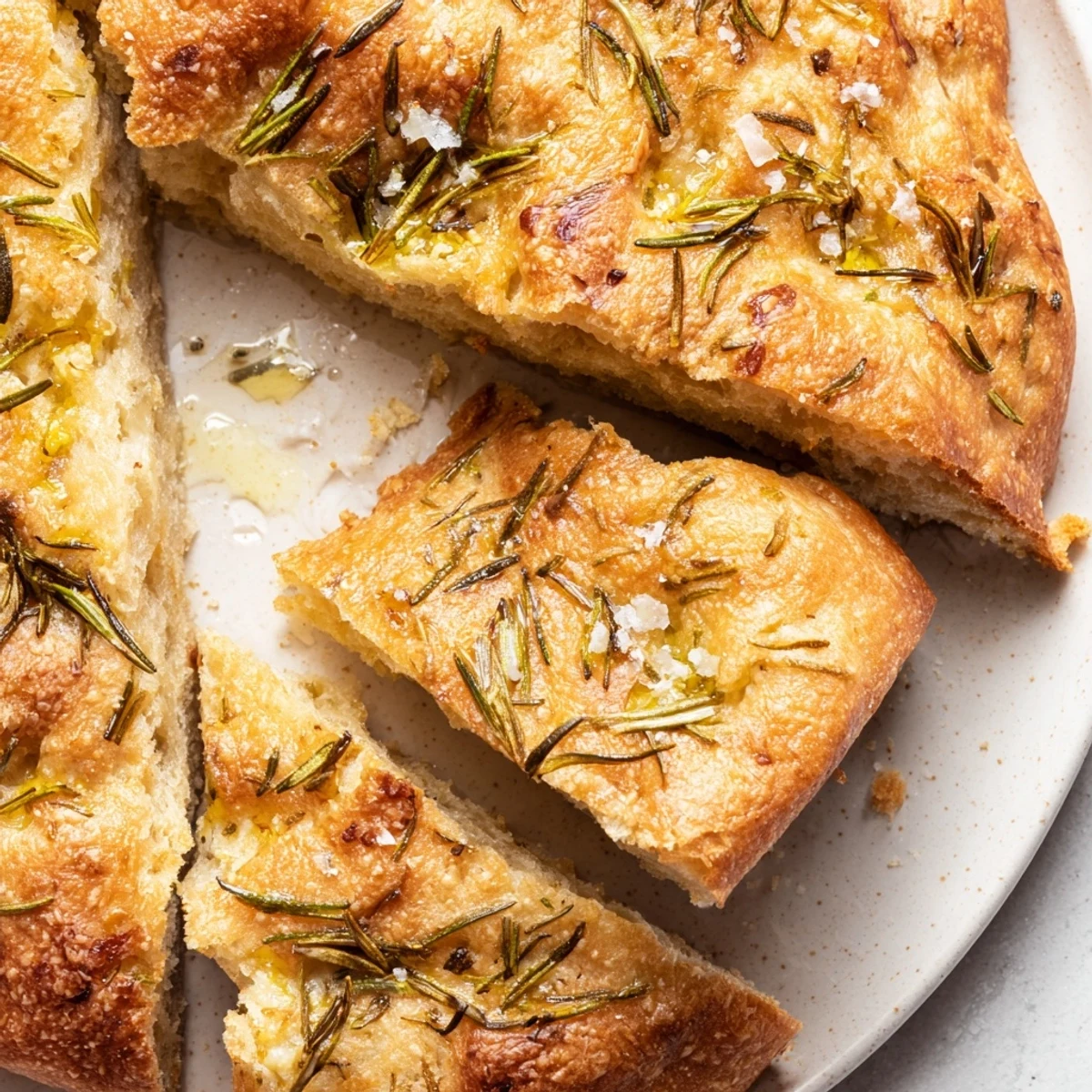Warm rosemary garlic skillet bread sliced for sharing with a crisp golden crust