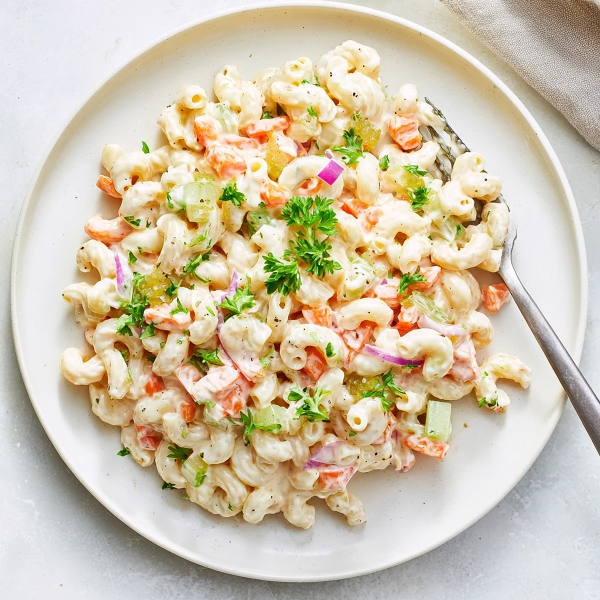 Tangy and Creamy Macaroni Salad