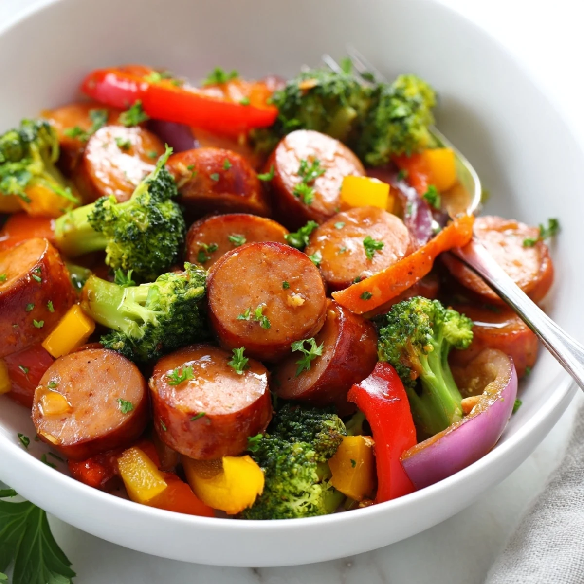 One Pan Honey Garlic Kielbasa