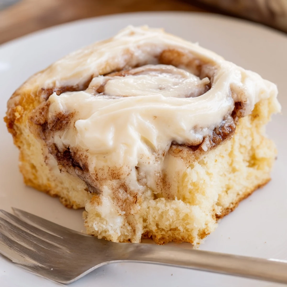 Moist Cinnamon Roll Poke Cake drizzled with filling, ready for brunch or dessert
