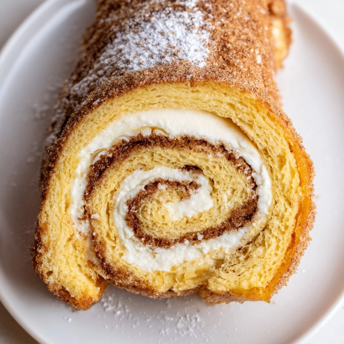 Cinnamon Roll French Toast Roll Ups, golden-crisp, cream cheese filling, maple drizzle.