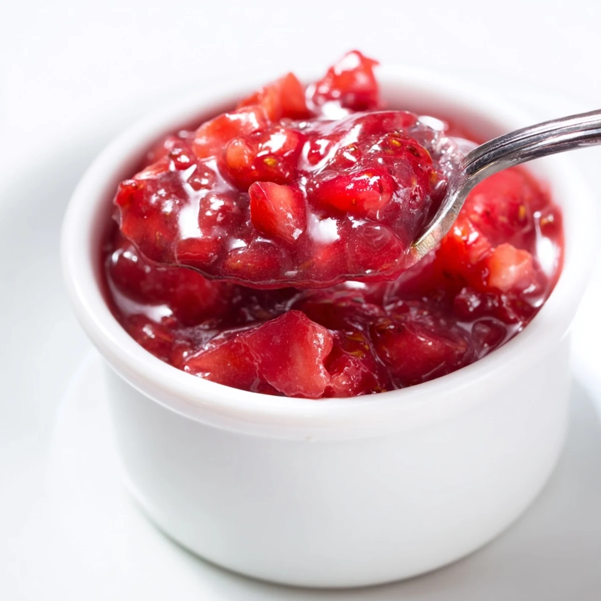 Homemade Strawberry Cake Filling Recipe with fragrant lemon, simmered until thickened.