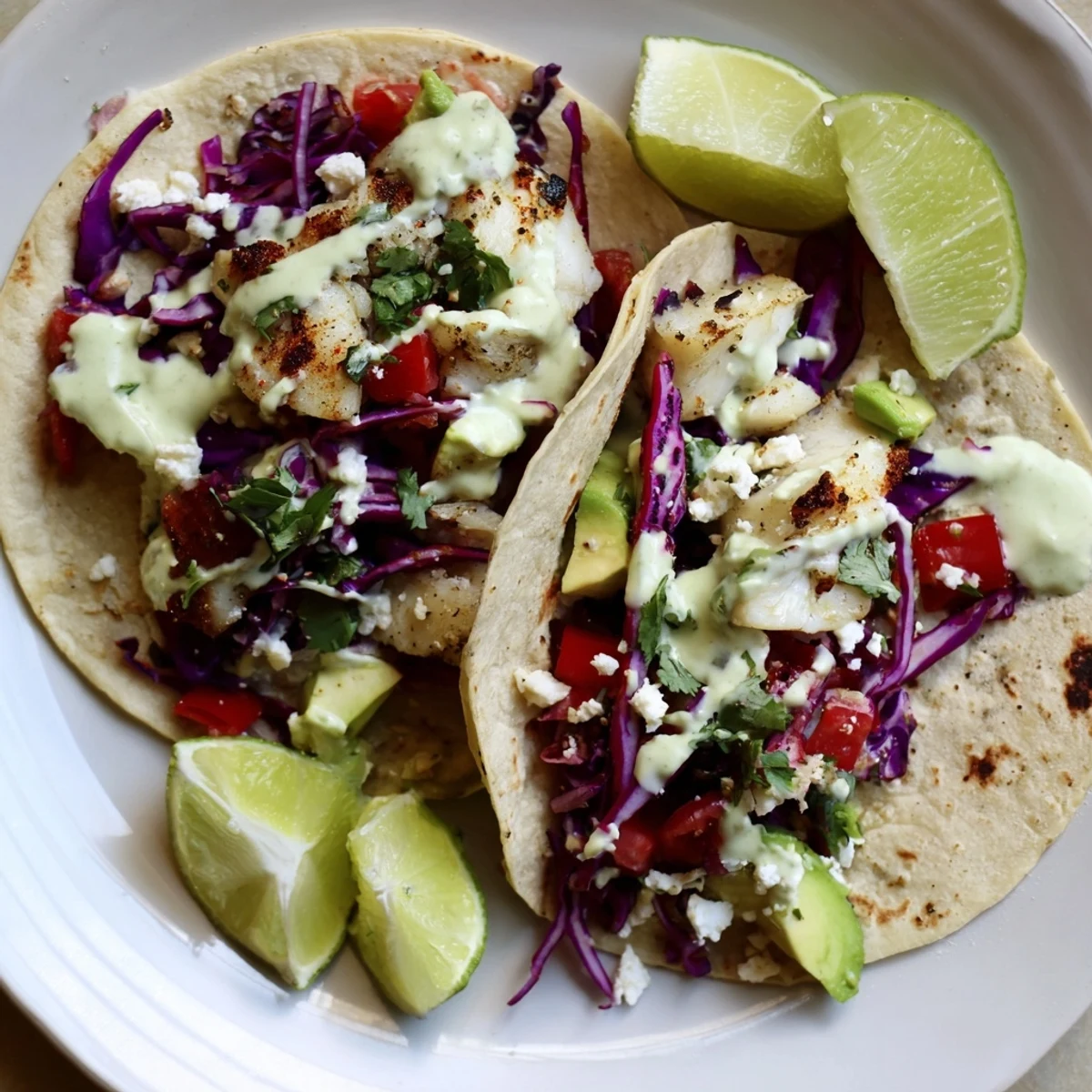 Golden grilled fish fillets topped with fresh cilantro in warm corn tortillas