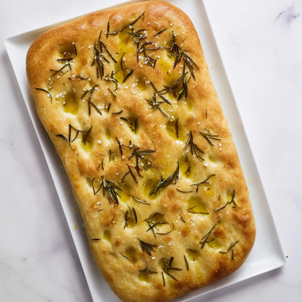 Homemade rosemary focaccia perfect for serving warm with olive oil and balsamic vinegar