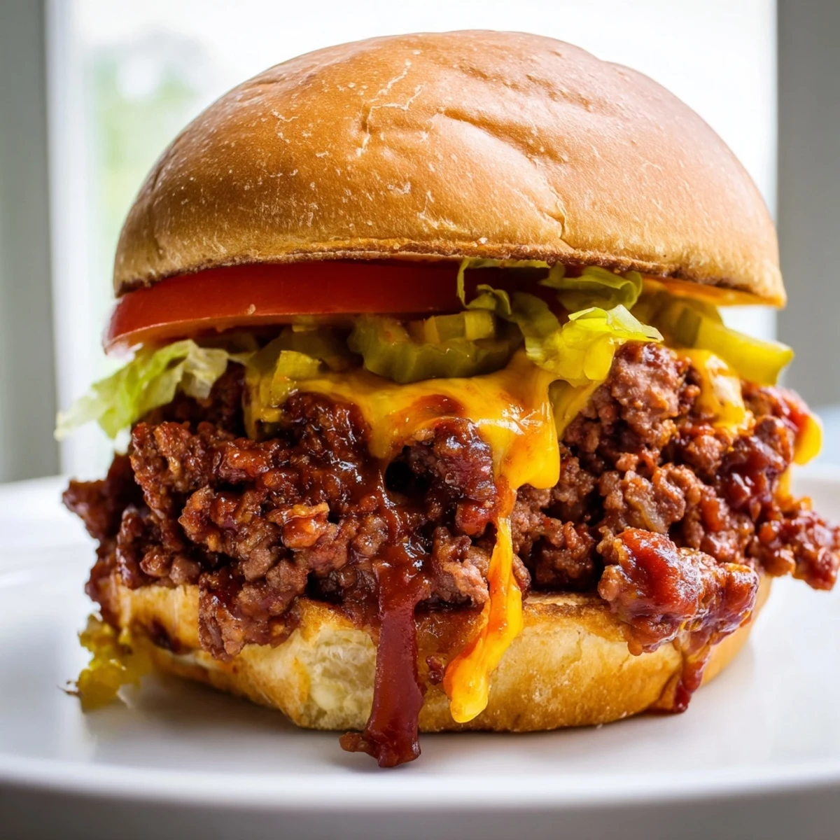 Juicy Smash Burger Sloppy Joes dripping with tangy ketchup mustard sauce