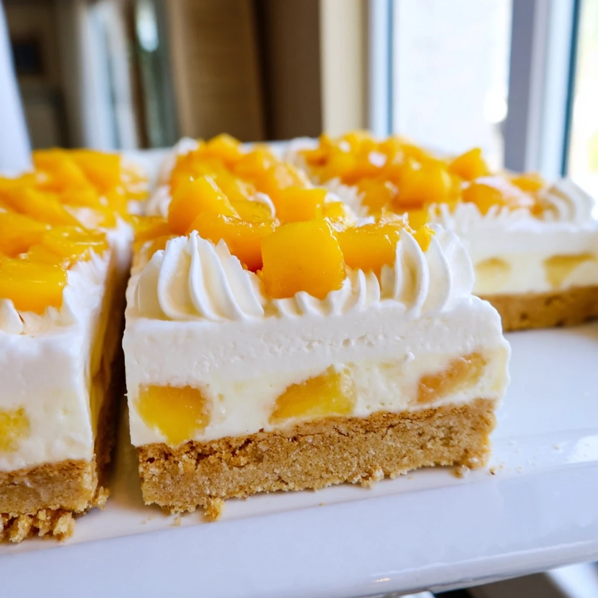 Peaches And Cream Cheesecake Bars