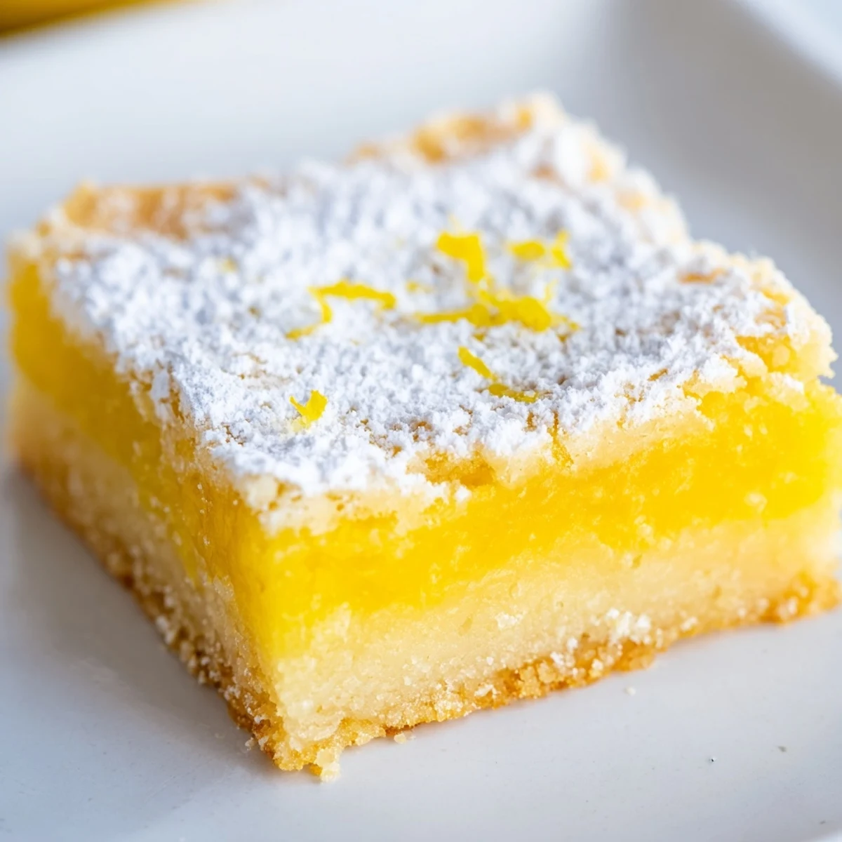 Tangy simple lemon bars with buttery shortbread crust cut into neat rectangular servings